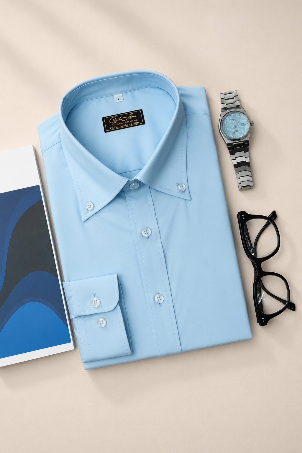 Áo Sơ Mi Baby Blue Cổ Button Down - Ảnh 11