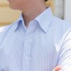 Áo Sơ Mi Kẻ Xanh 7 Cổ Hidden Button Down - Ảnh 7