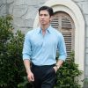 Sơ mi xanh trơn cổ button down vải bamboo