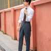 Quần âu charcoal gurkha cạp cao công sở