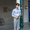 Quần âu ghi sáng light grey sidetab công sở