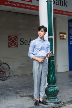 Quần âu ghi sáng light grey sidetab công sở