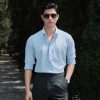 Sơ mi winchester, pha cổ trắng vải bamboo cao cấp