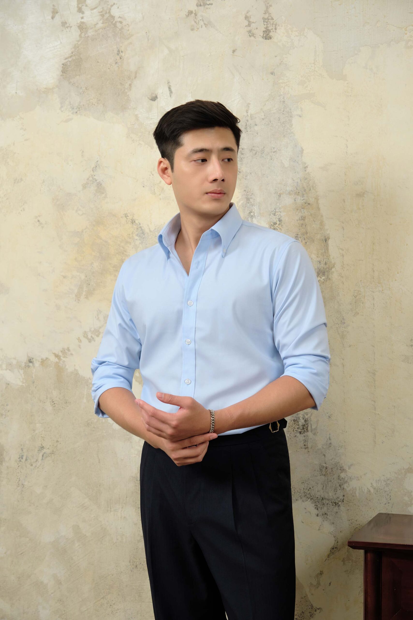 Áo Sơ Mi Baby Blue Cổ Button Down - Ảnh 6
