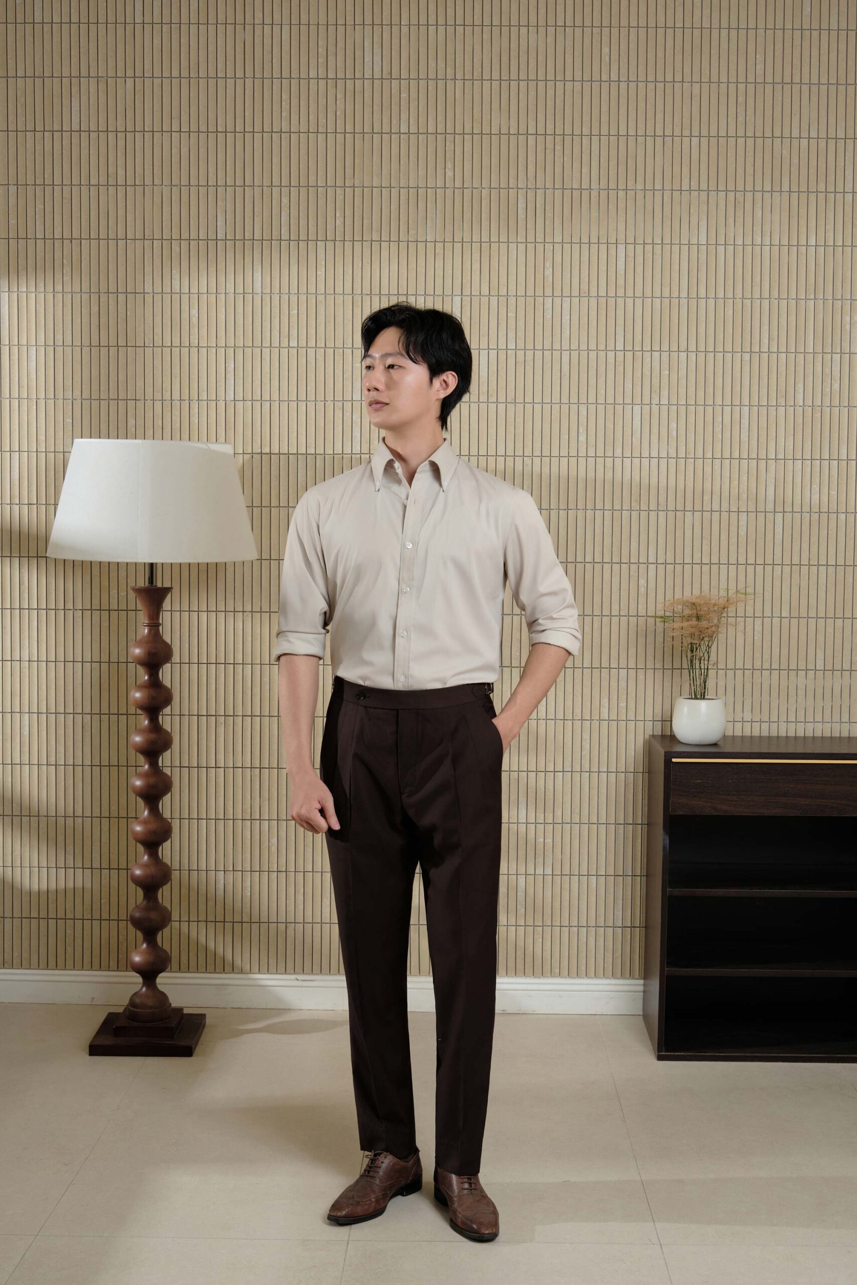 Áo Sơ Mi Be Hongkong Cổ Button Down - Ảnh 5
