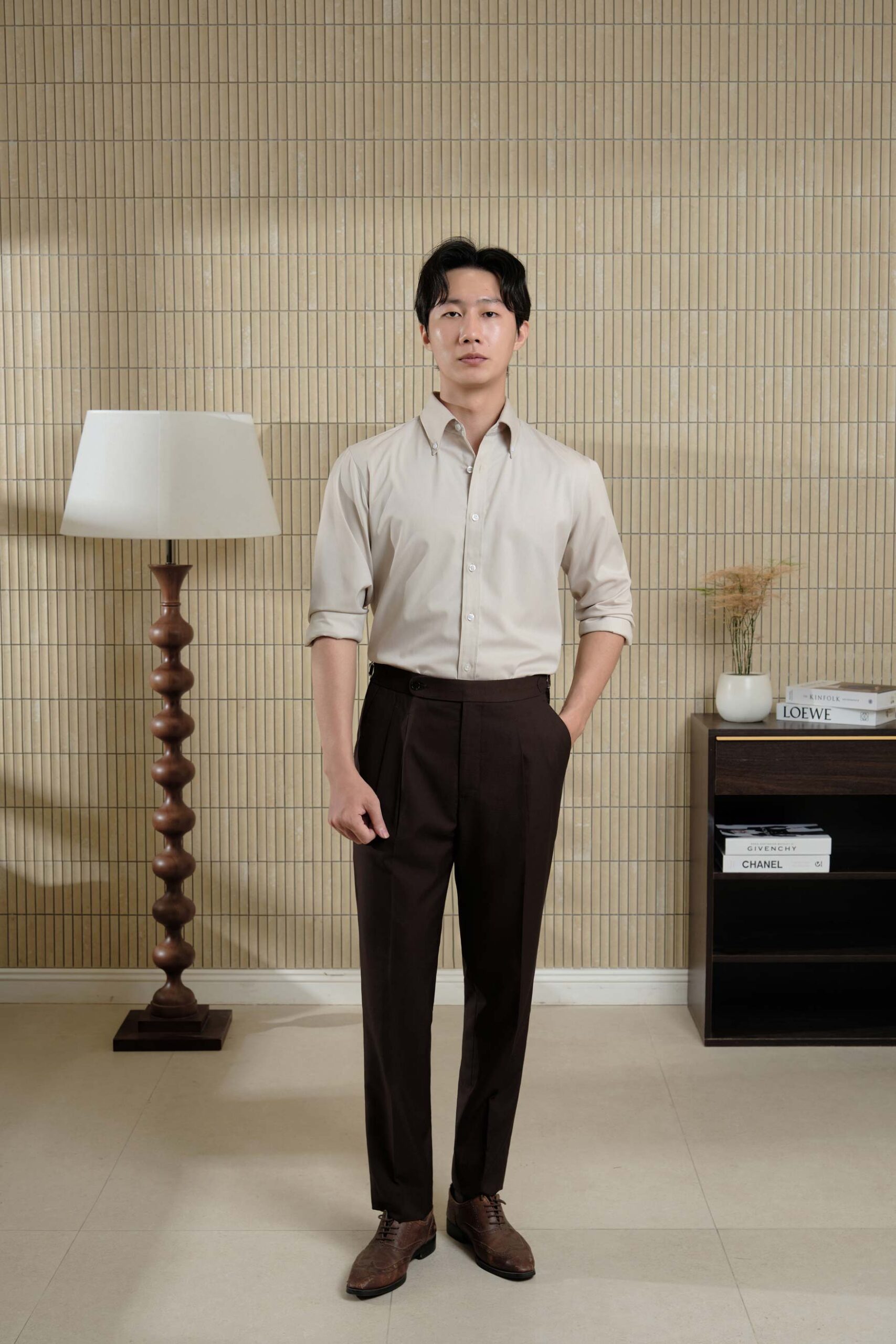Áo Sơ Mi Be Hongkong Cổ Button Down - Ảnh 4